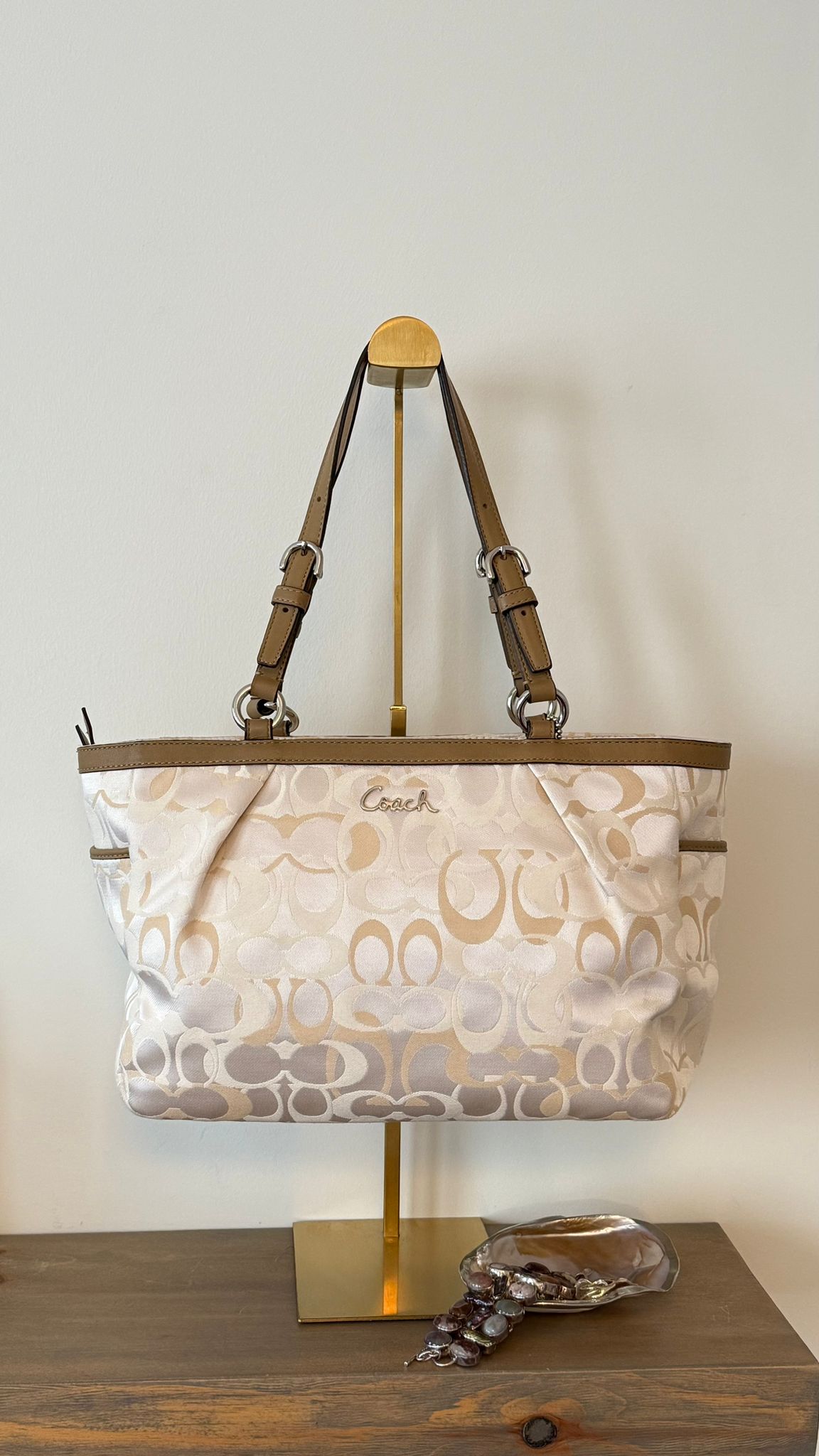 Coach Signature Ivory Tote Bag