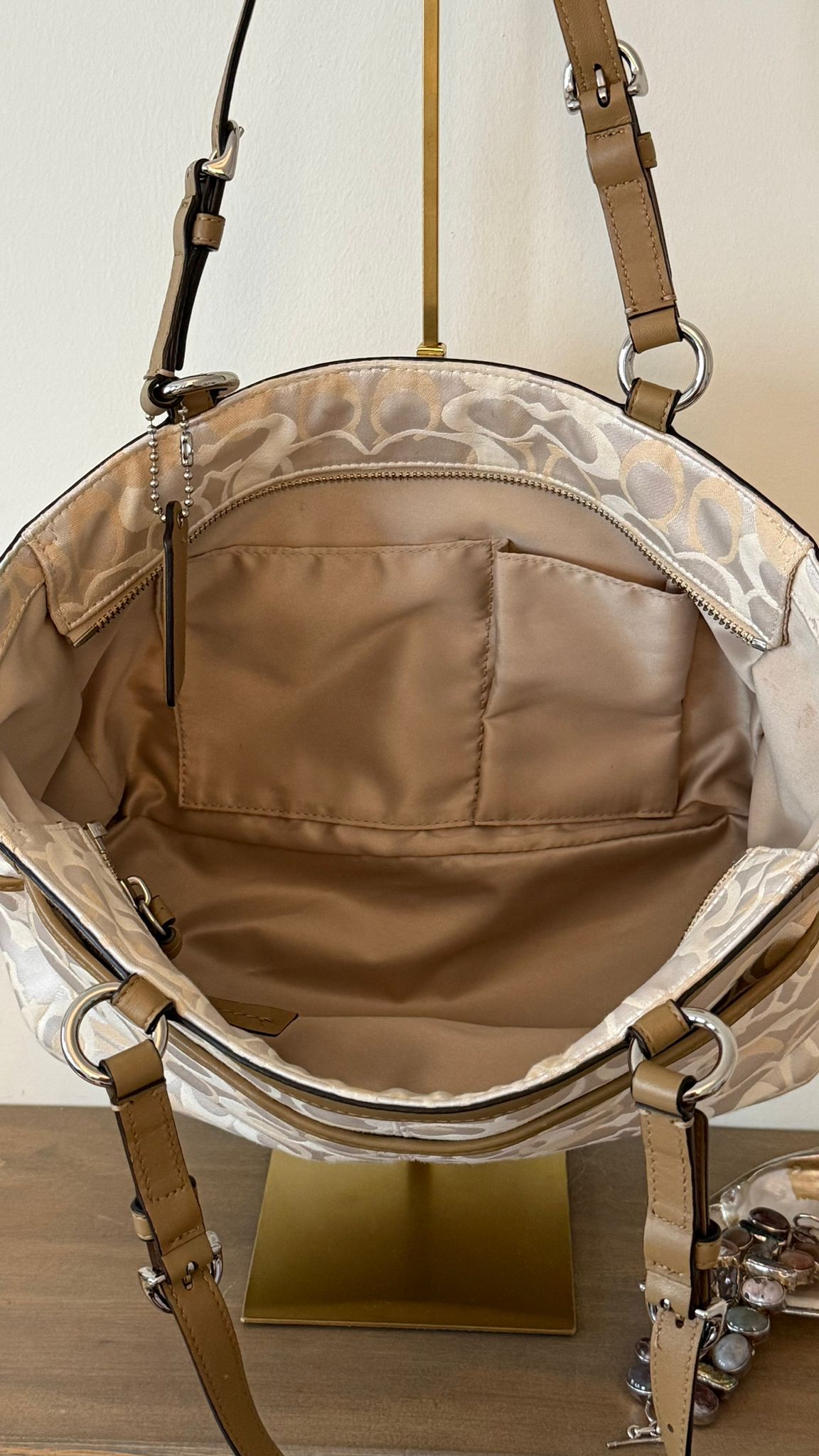 Coach Signature Ivory Tote Bag