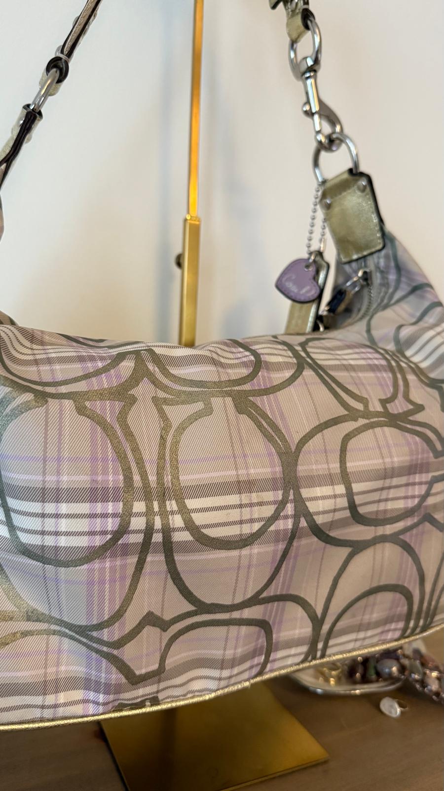 Coach Pastel Plaid Hobo Bag