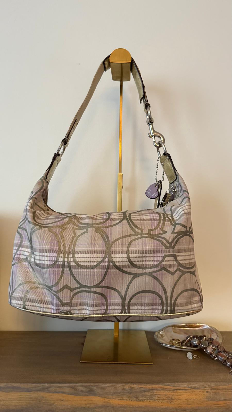 Coach Pastel Plaid Hobo Bag