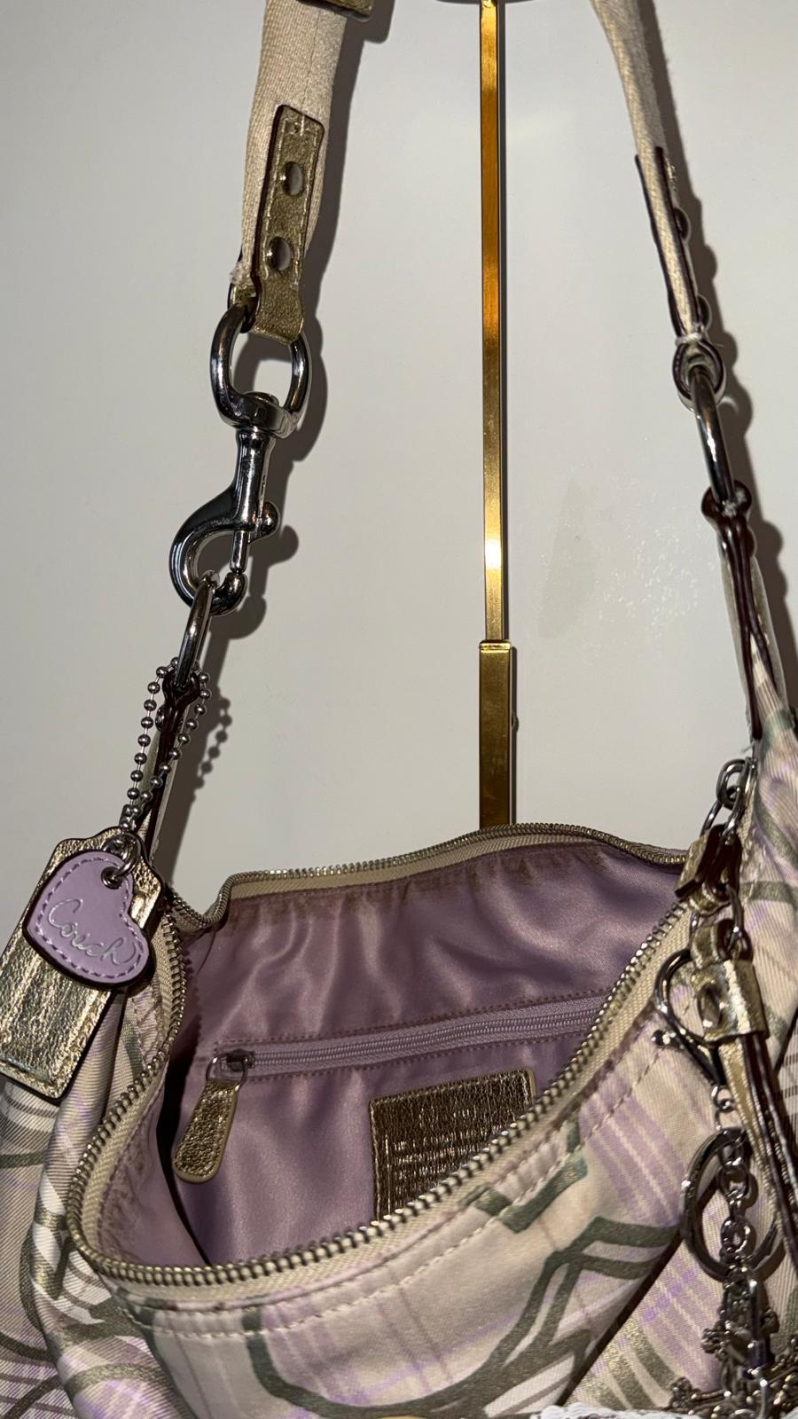 Coach Pastel Plaid Hobo Bag