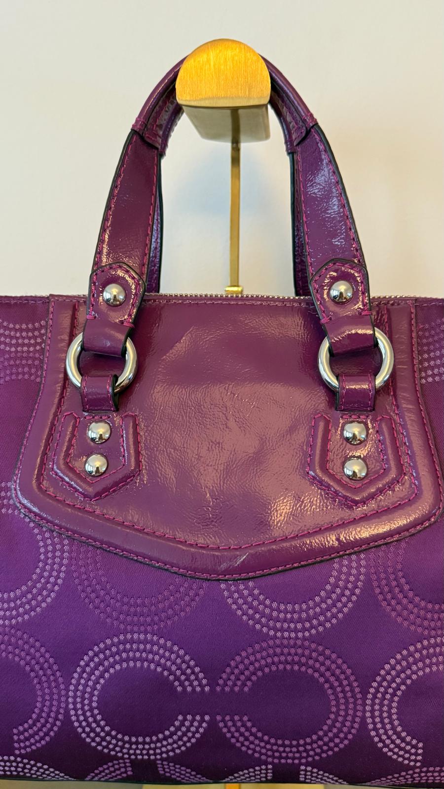 Coach Poppy Signature Purple Tote & Wristlet Set