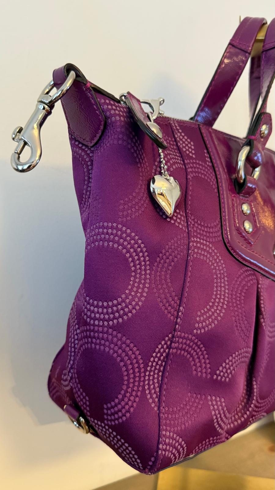 Coach Poppy Signature Purple Tote & Wristlet Set