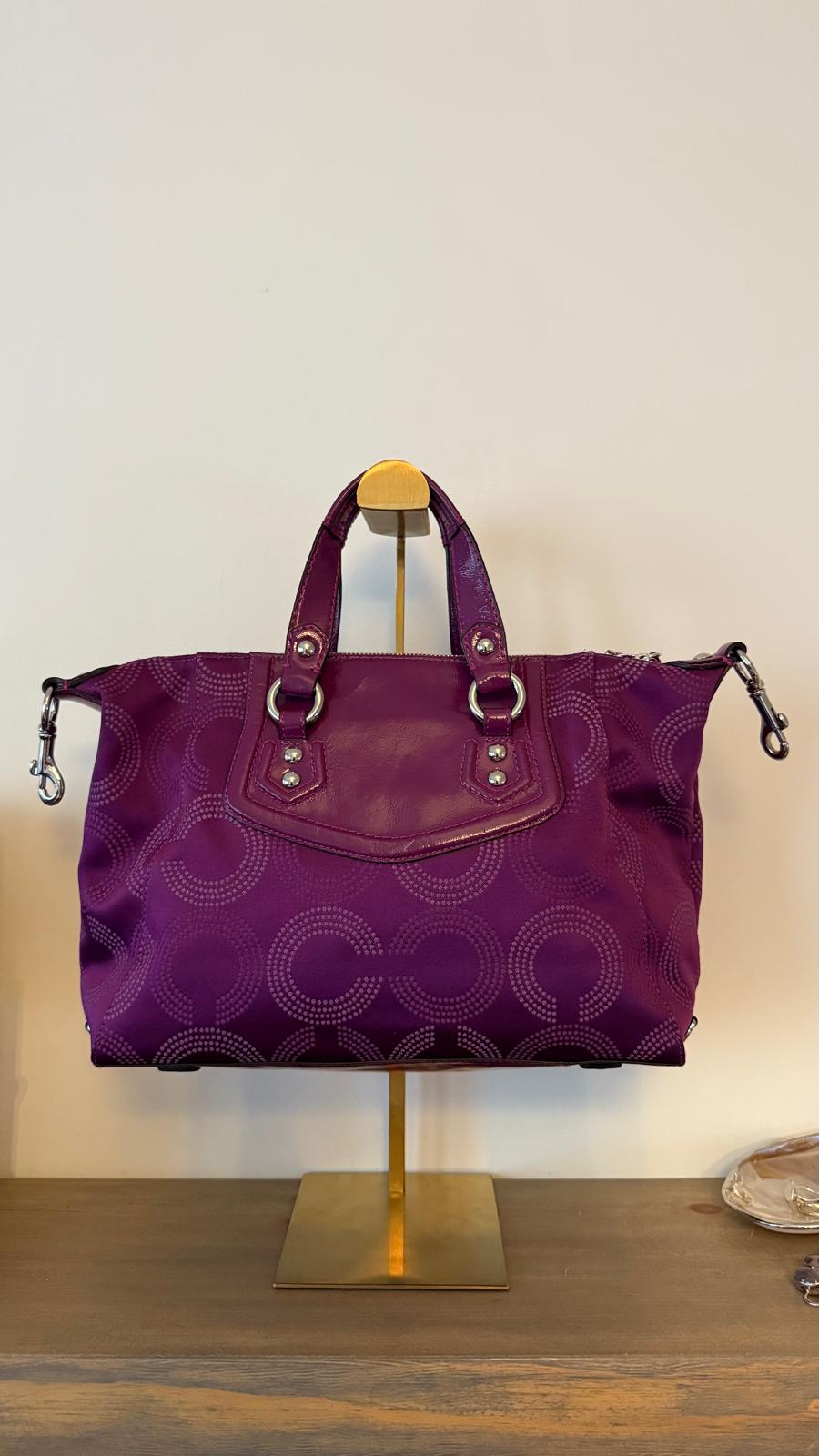 Coach Poppy Signature Purple Tote & Wristlet Set