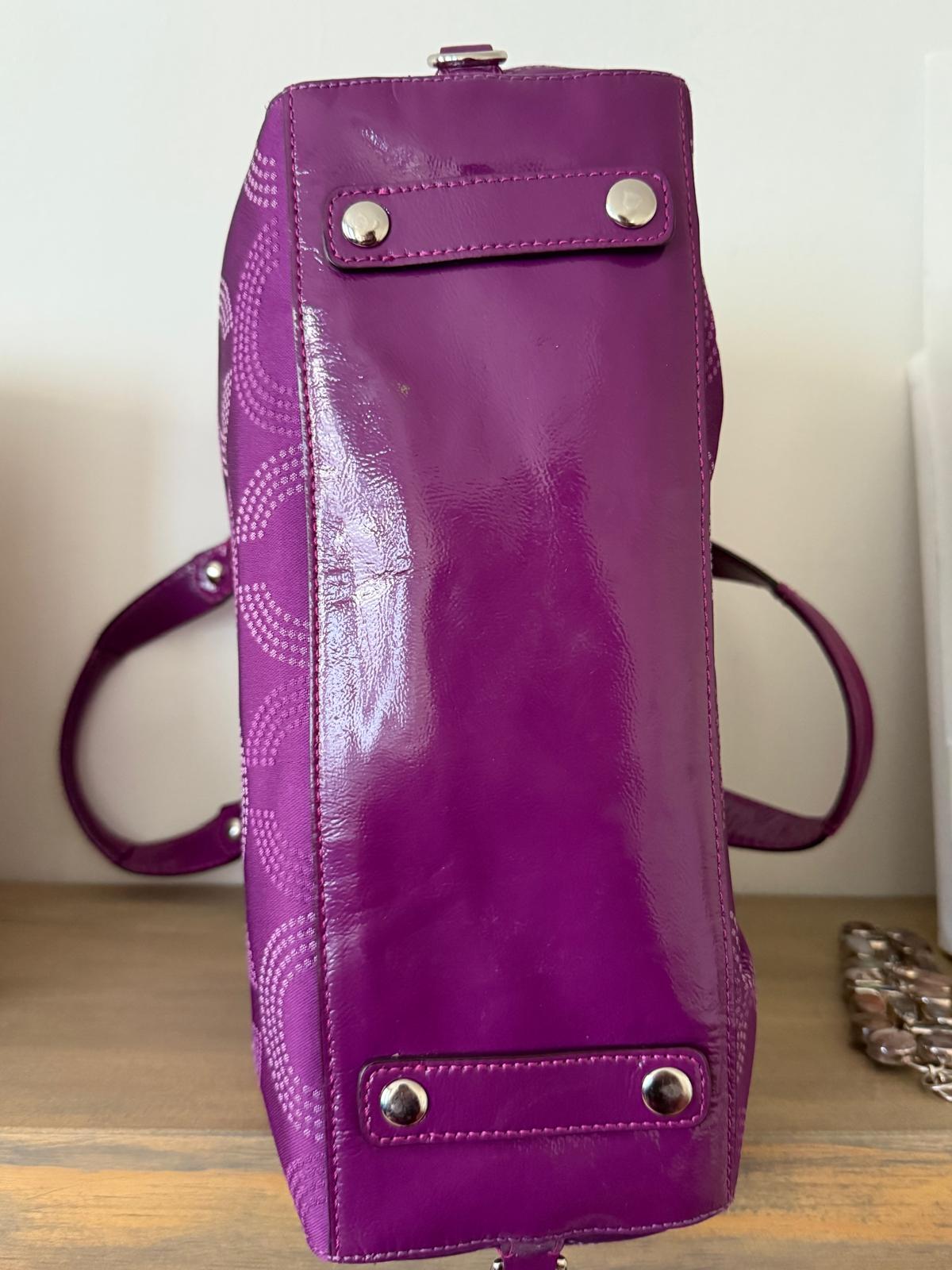 Coach Poppy Signature Purple Tote & Wristlet Set