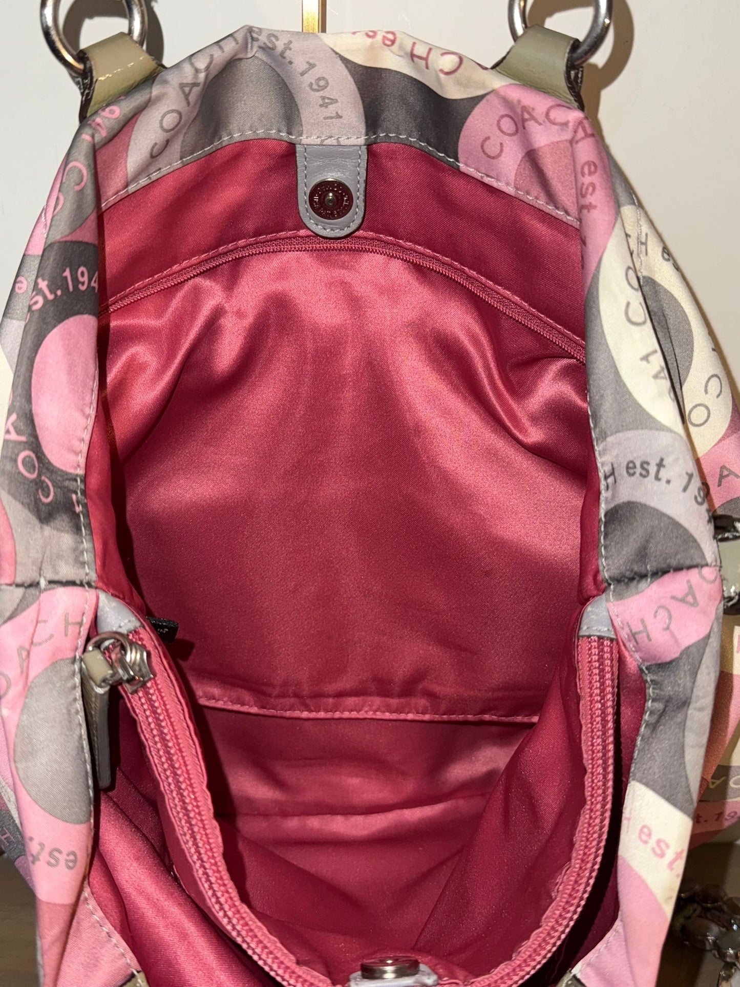 Coach Pink Grey Ashley Bag