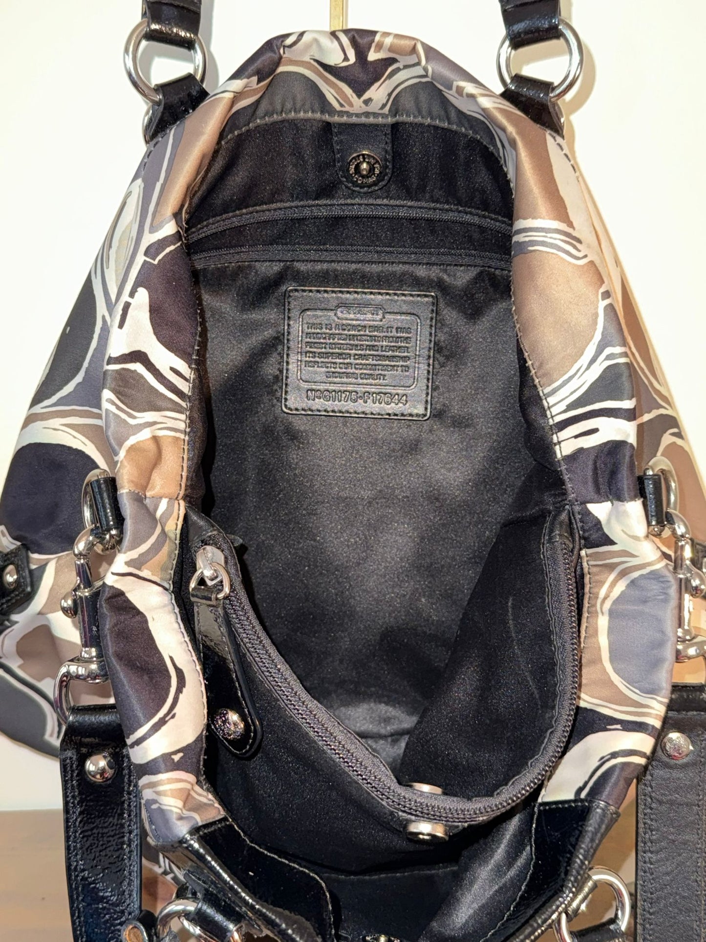 Coach Satin Taupe Signature Tote Bag