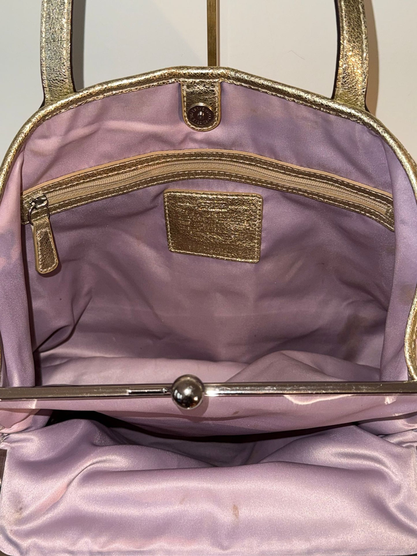 Coach Pastel Plaid Kisslock Tote