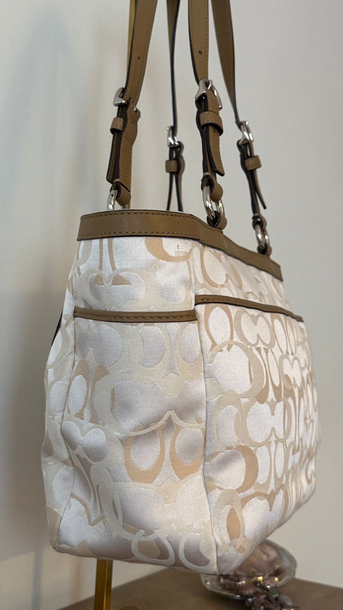 Coach Signature Ivory Tote Bag