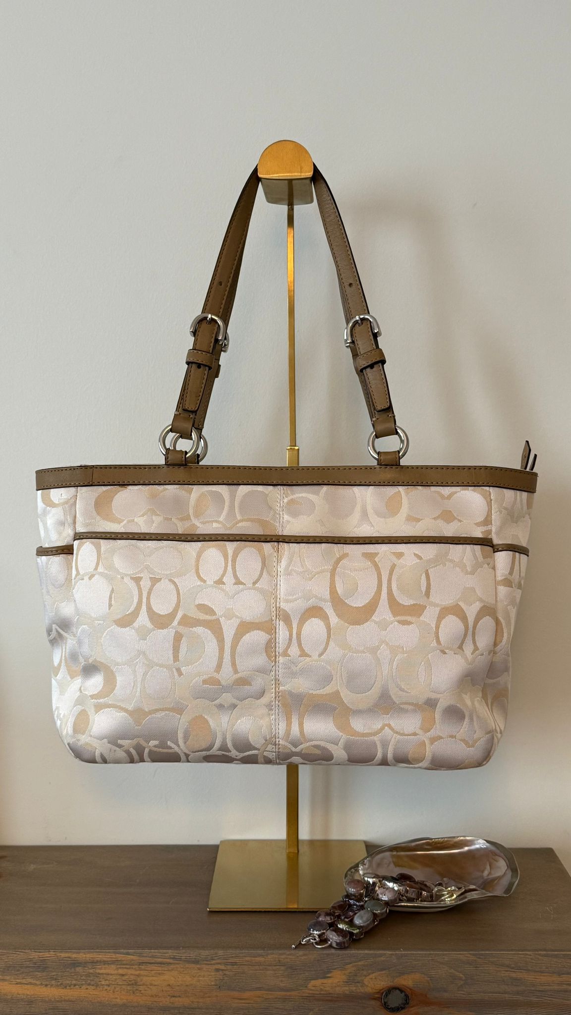 Coach Signature Ivory Tote Bag
