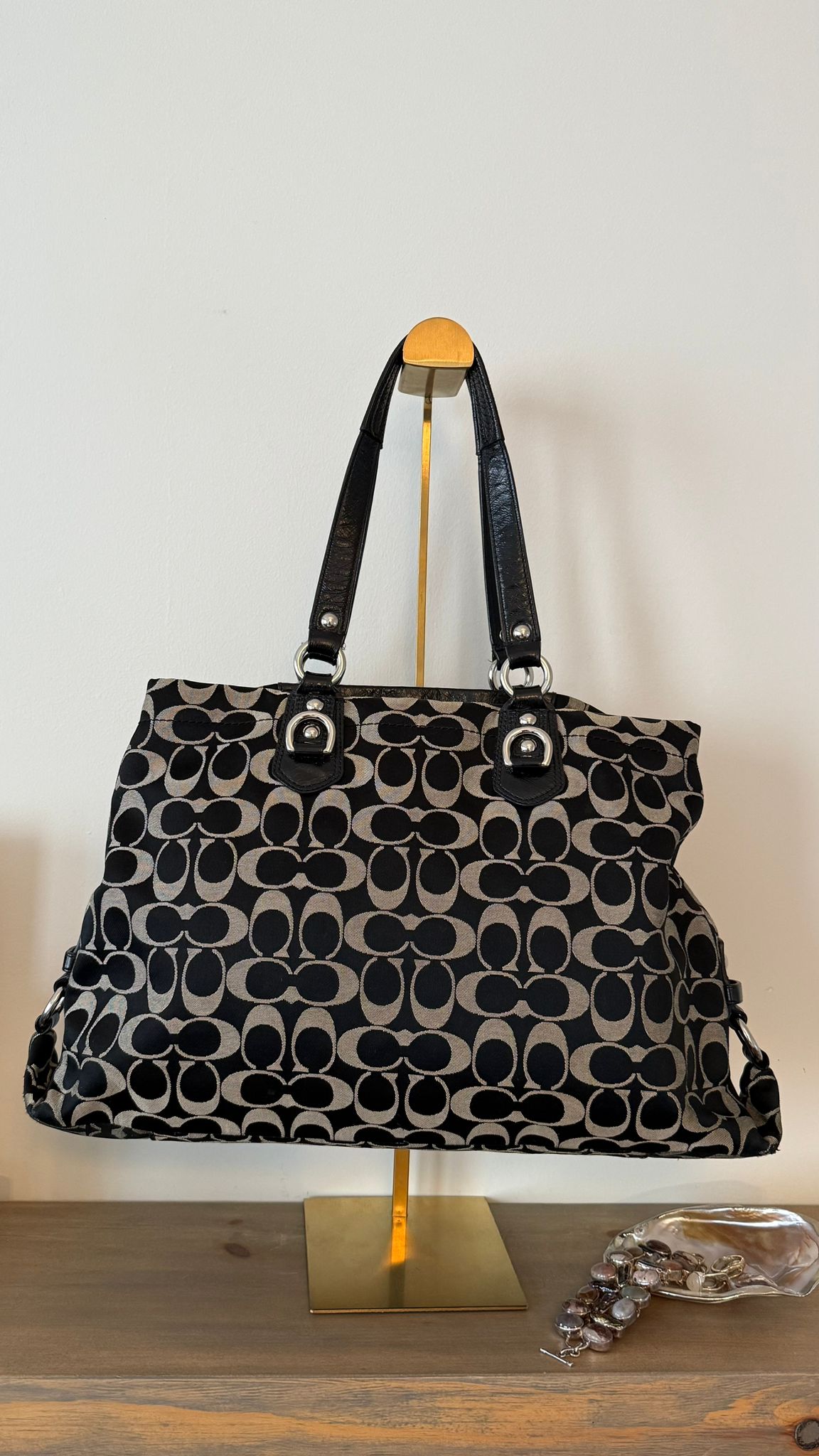 Coach Signature Black Carryall