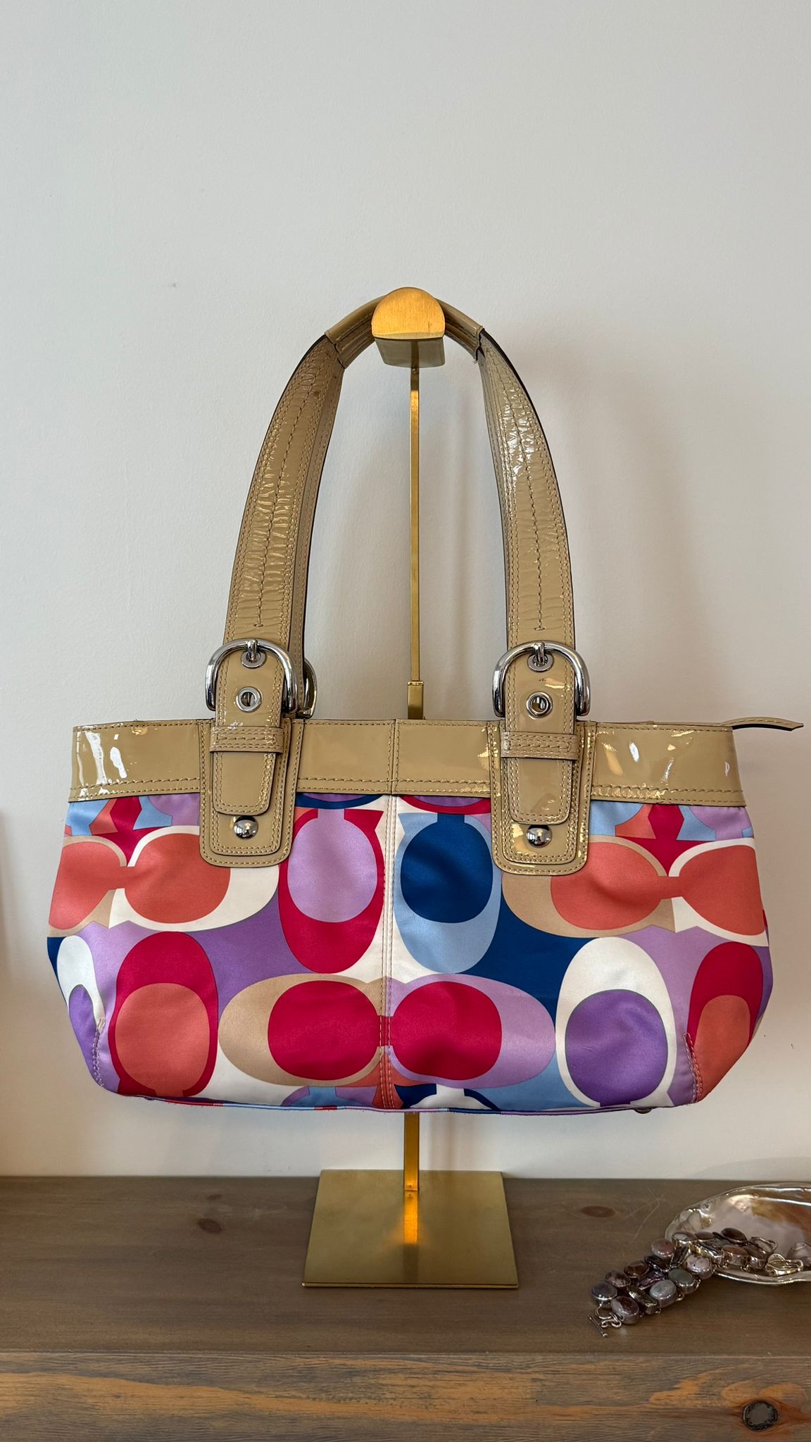 Coach Satin Multicolor Tote Bag