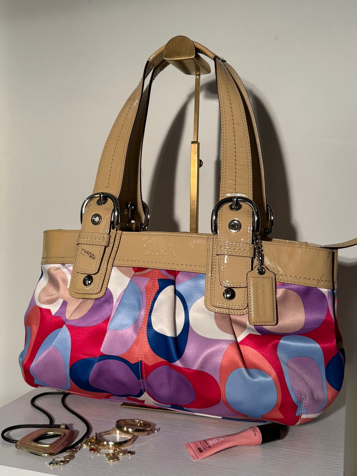 Coach Satin Multicolor Tote Bag