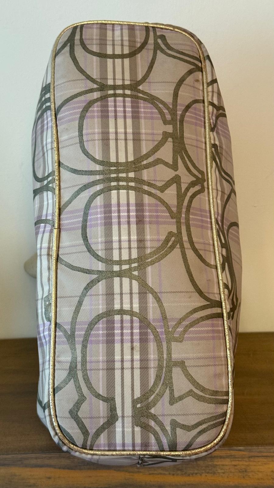 Coach Pastel Plaid Hobo Bag