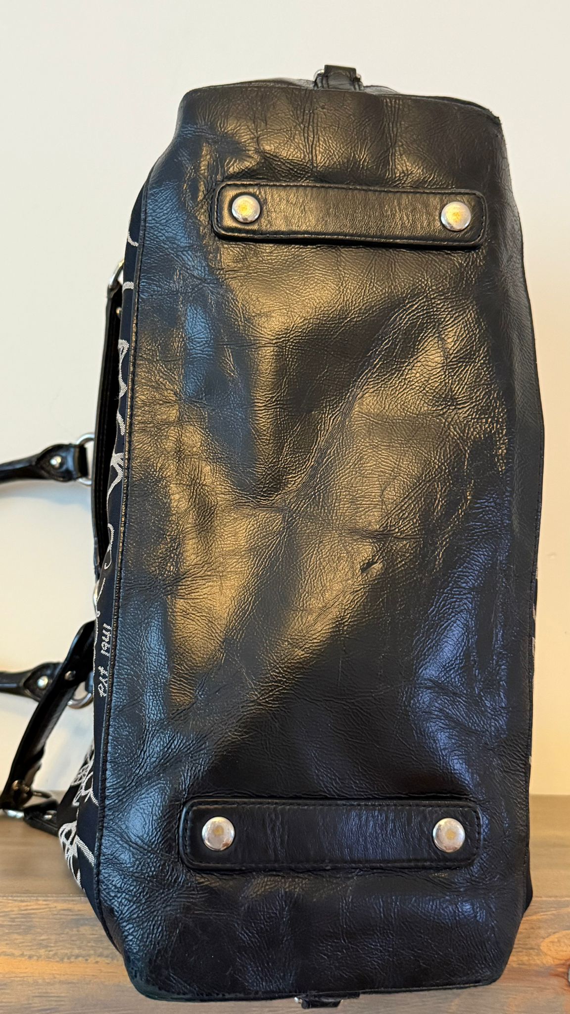 Coach Black Carriage Print Satchel