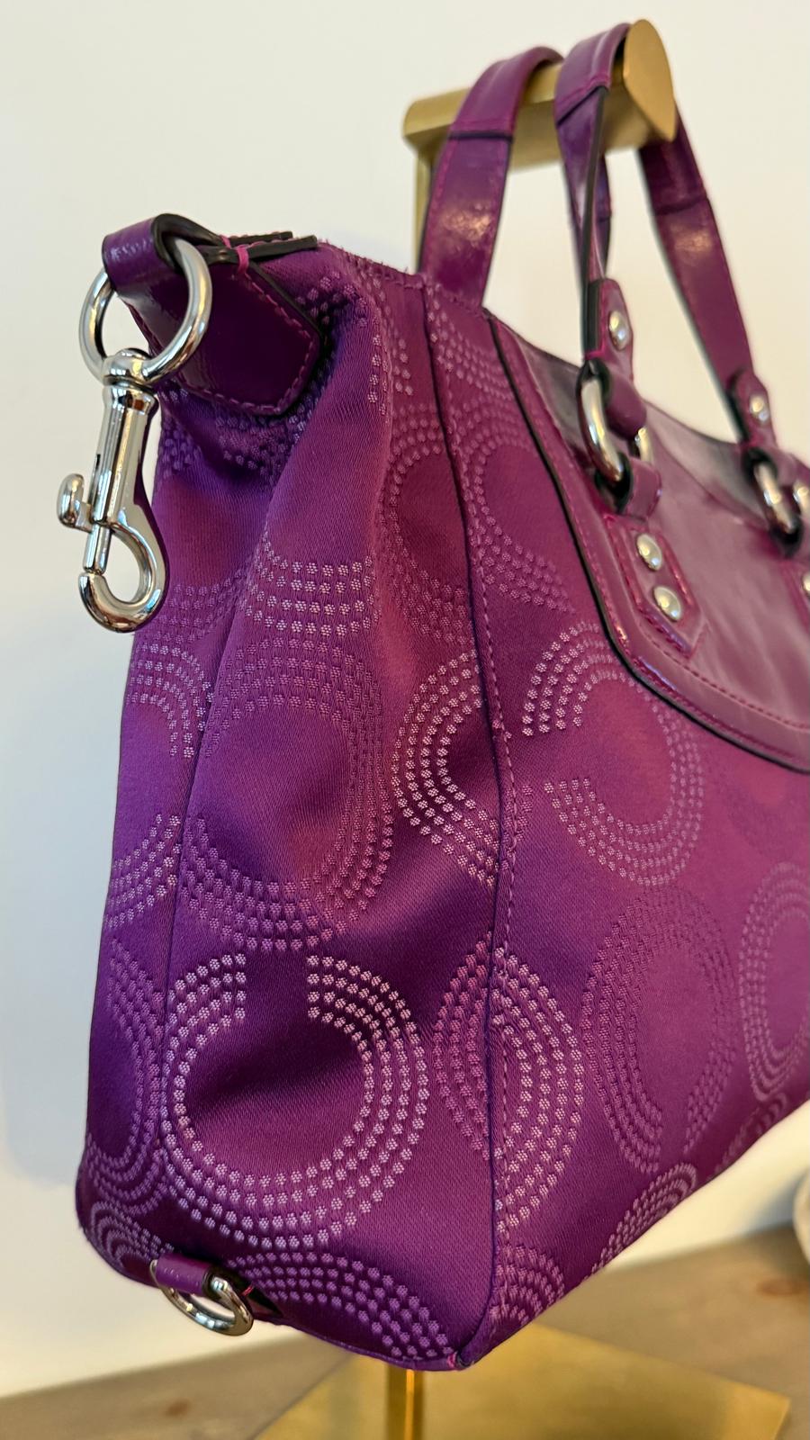 Coach Poppy Signature Purple Tote & Wristlet Set
