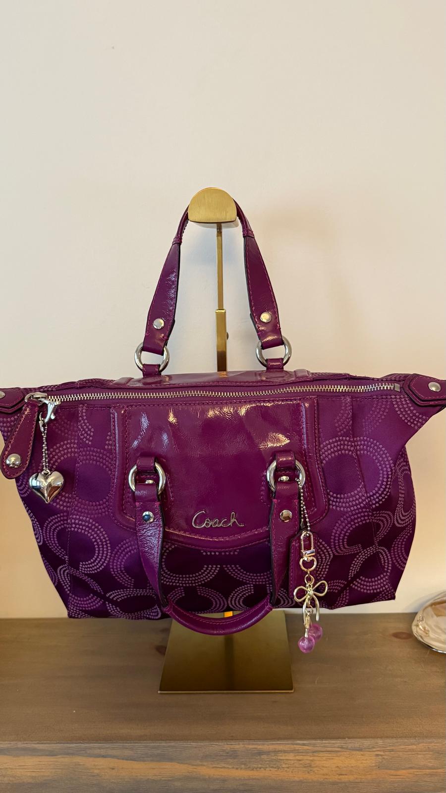 Coach Poppy Signature Purple Tote & Wristlet Set
