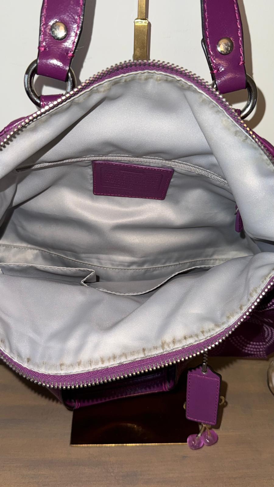 Coach Poppy Signature Purple Tote & Wristlet Set