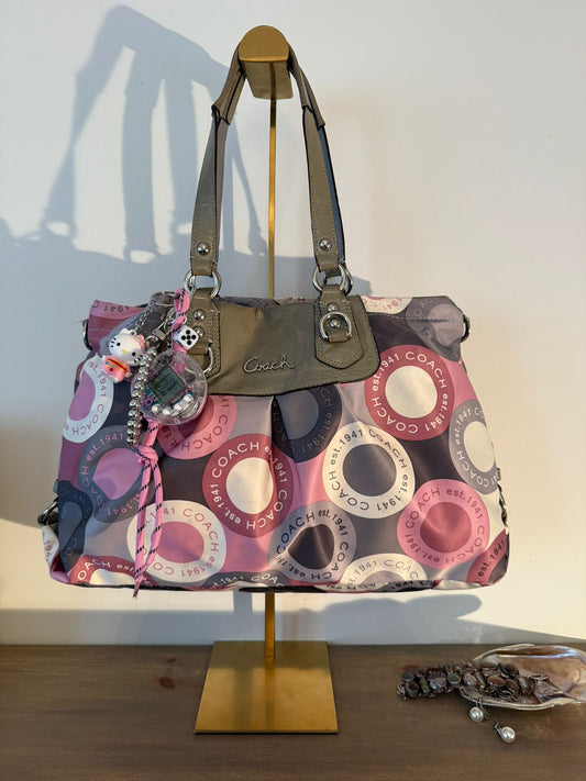 Coach Pink Grey Ashley Bag