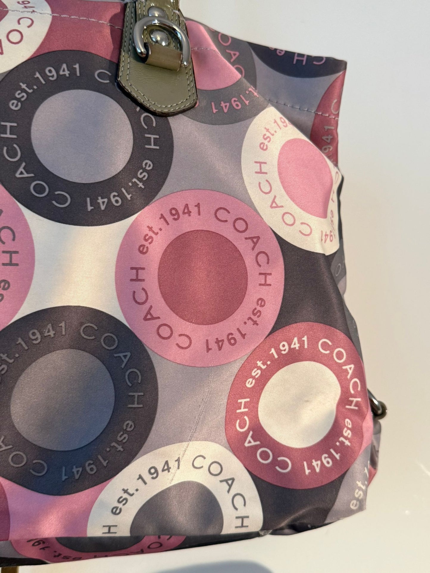 Coach Pink Grey Ashley Bag