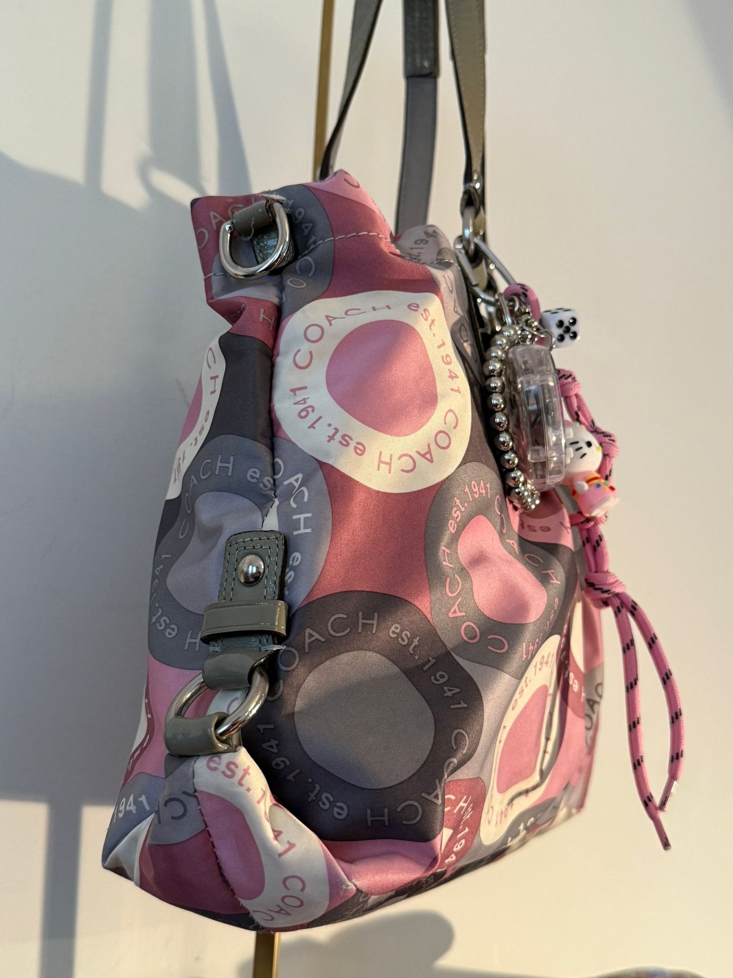 Coach Pink Grey Ashley Bag