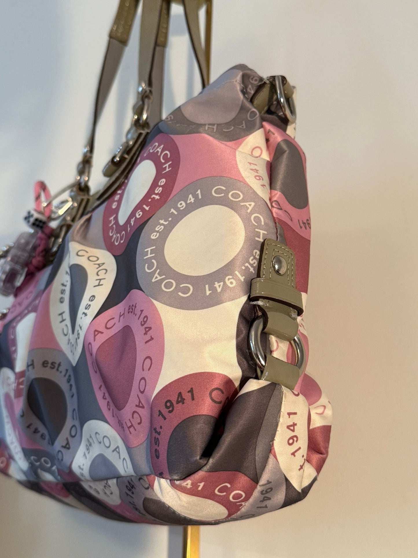 Coach Pink Grey Ashley Bag