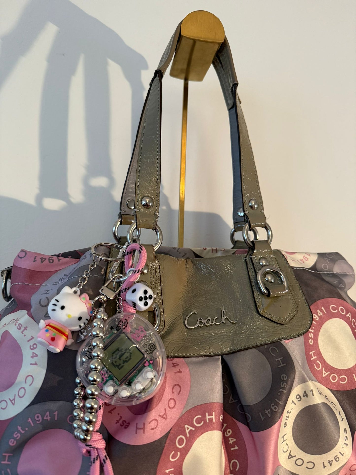 Coach Pink Grey Ashley Bag