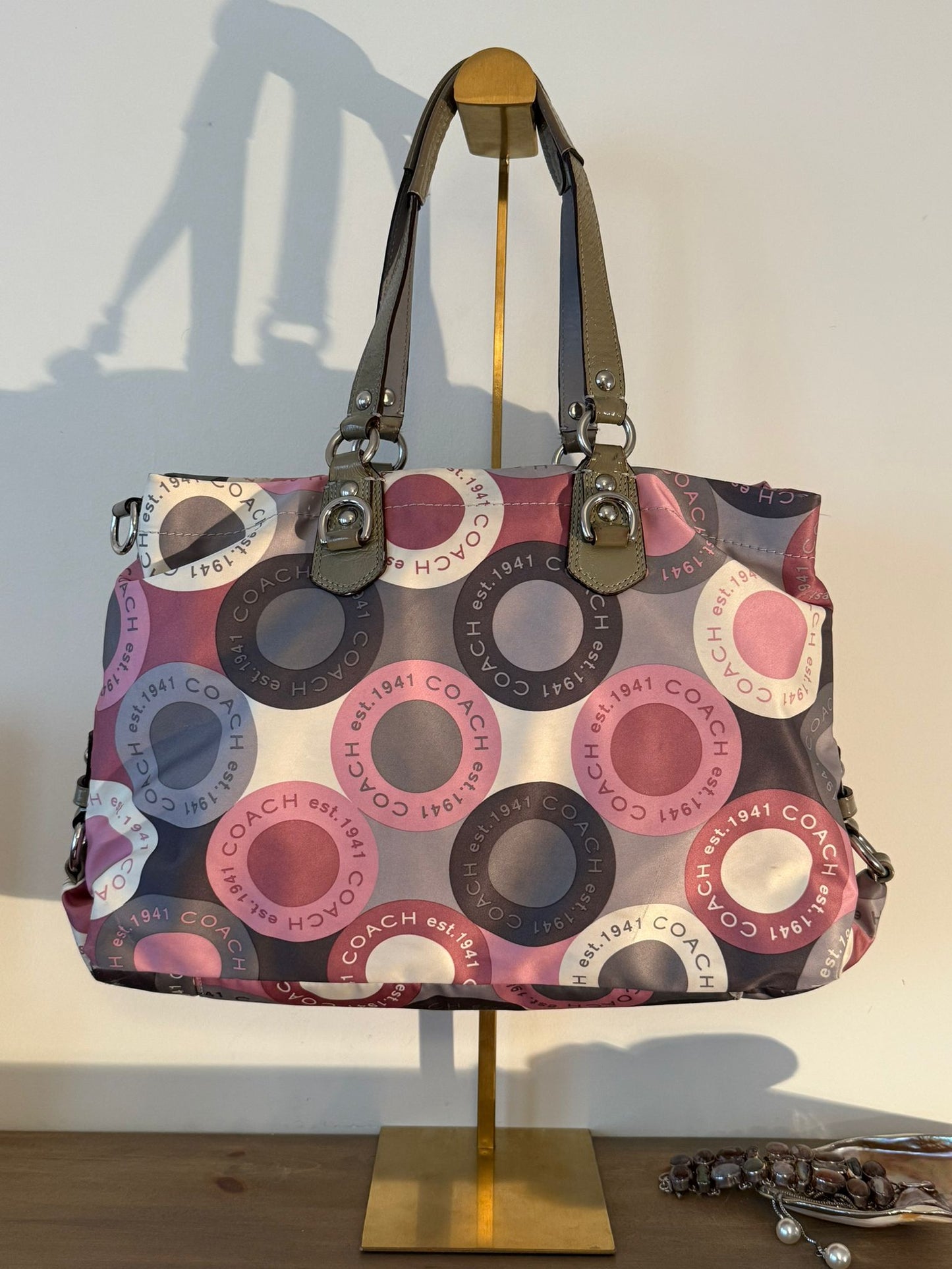 Coach Pink Grey Ashley Bag