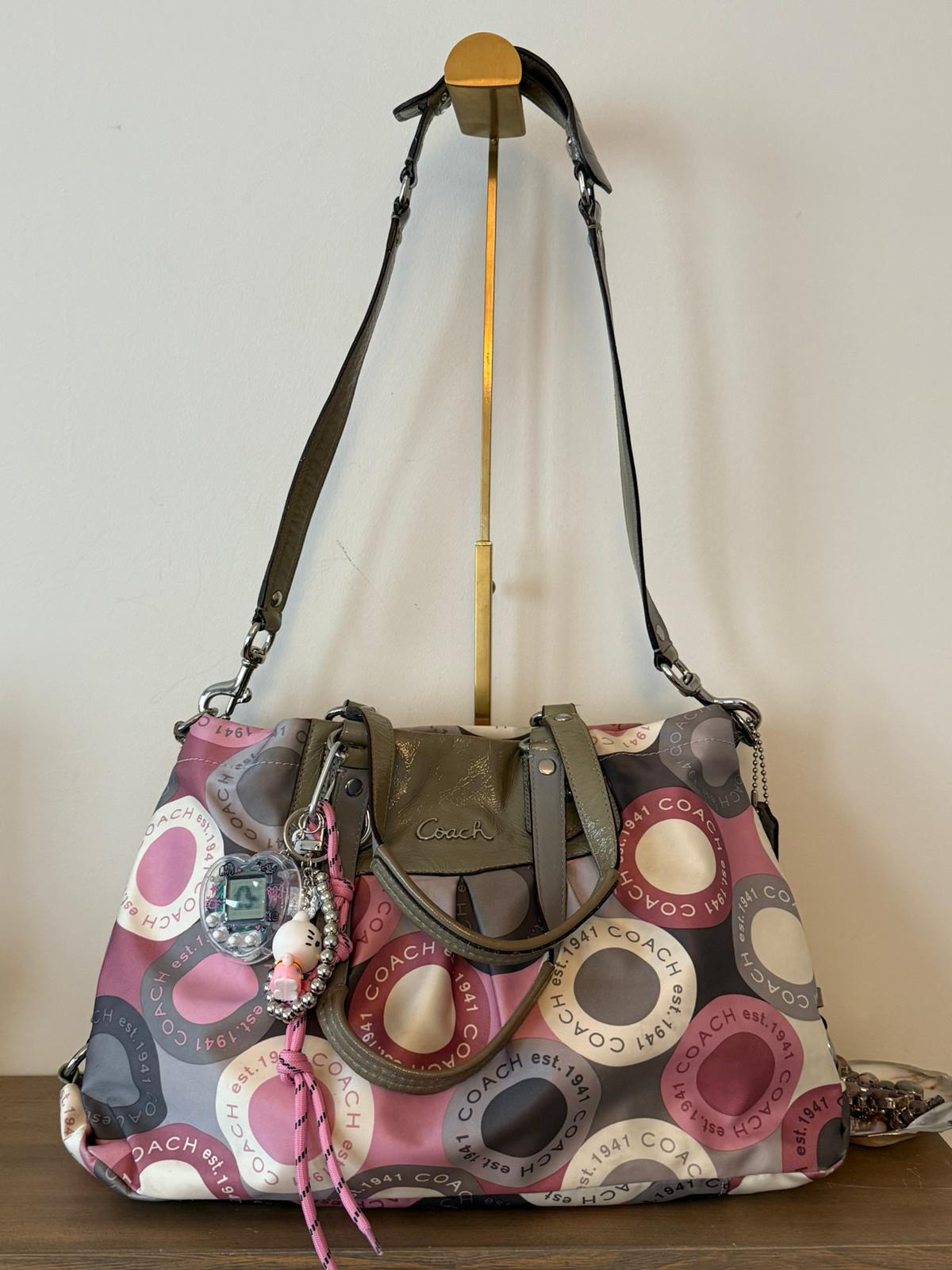 Coach Pink Grey Ashley Bag